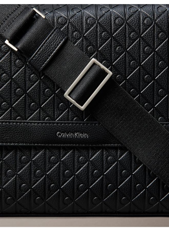 CALVIN KLEIN Embossed Emblem Logo Flap Messenger Bag - Image 5